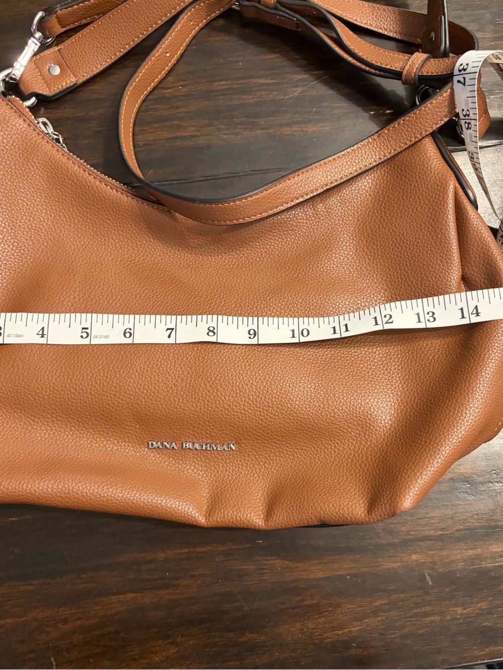 Dana Buchman cognac Pebbled Pleather Hobo Shoulder Bag